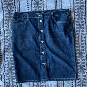 Baccini Button Down Lightweight Denim Skirt size 12